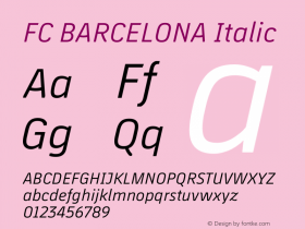 FC BARCELONA Italic Version 1.002;hotconv 1.0.107;makeotfexe 2.5.65593图片样张