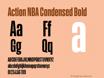 Action NBA Condensed Bold Regular Version 1.001;PS 001.001;hotconv 1.0.72;makeotf.lib2.5.5900图片样张