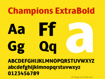 Champions ExtraBold Version 4.003;PS 004.003;hotconv 1.0.88;makeotf.lib2.5.64775图片样张