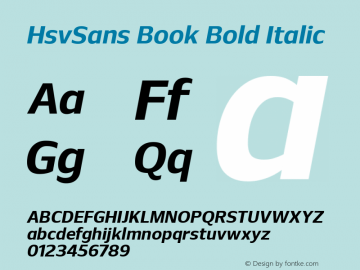 HsvSans Book Semibold-Italic Version 1.001;PS 001.001;hotconv 1.0.70;makeotf.lib2.5.58329图片样张