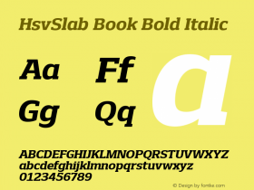 HsvSlab Book Semibold-Italic Version 1.001;PS 001.001;hotconv 1.0.70;makeotf.lib2.5.58329图片样张