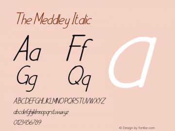 The Meddley Italic Version 1.00;November 29, 2021;FontCreator 13.0.0.2630 32-bit图片样张