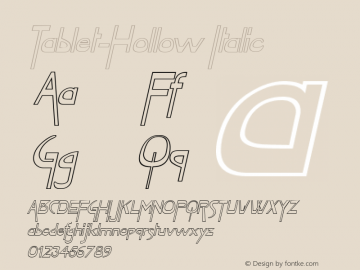 Tablet-Hollow Italic Macromedia Fontographer 4.1 9/26/96图片样张