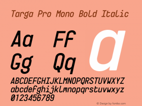 Targa Pro Mono Bold Italic Version 3.003;FEAKit 1.0图片样张