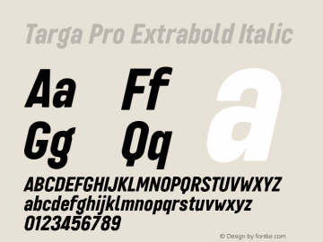 Targa Pro Extrabold Italic Version 3.003;FEAKit 1.0图片样张