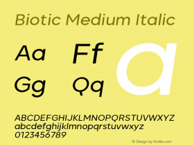 Biotic Medium Italic Version 2.000;FEAKit 1.0图片样张