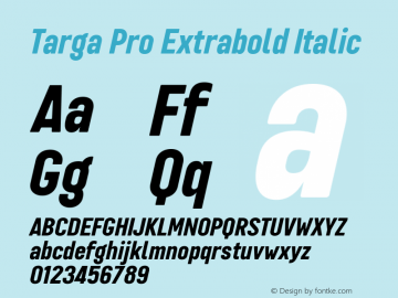 Targa Pro Extrabold Italic Version 3.003图片样张