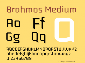 Brahmos Medium Version 1.002;PS 1.0;hotconv 1.0.79;makeotf.lib2.5.61930图片样张