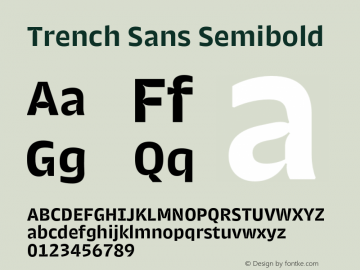 Trench Sans Semibold Regular Version 1.0图片样张