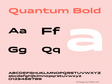 Quantum Bold Version 1.000;PS 1.0;hotconv 1.0.81;makeotf.lib2.5.63406图片样张