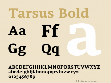 Tarsus-Bold Version 1.000;PS 001.000;hotconv 1.0.88;makeotf.lib2.5.64775图片样张