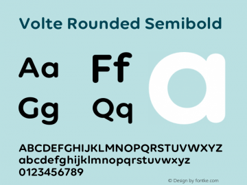 VolteRounded-Semibold Version 1.000;PS 001.000;hotconv 1.0.88;makeotf.lib2.5.64775图片样张