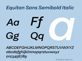 Equitan Sans Semibold Italic Version 1.100图片样张