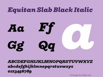 Equitan Slab Black Italic Version 1.100图片样张