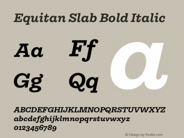 Equitan Slab Bold Italic Version 1.100图片样张
