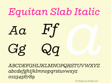 Equitan Slab Italic Version 1.100图片样张