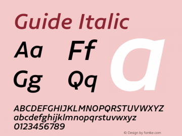 Guide Italic Version 1.0图片样张