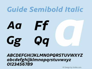 Guide Semibold Italic Version 1.0图片样张