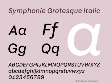 Symphonie Grotesque Italic Version 1.0图片样张