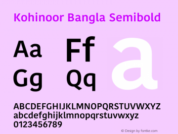 Kohinoor Bangla Semibold Version 1.152;PS 1.000;hotconv 16.6.54;makeotf.lib2.5.65590图片样张
