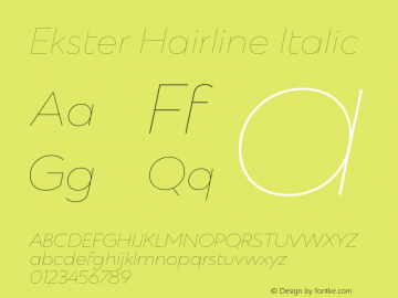 Ekster Hairline Italic Version 1.0图片样张