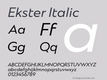 Ekster Italic Version 1.0图片样张