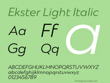 Ekster Light Italic Version 1.0图片样张