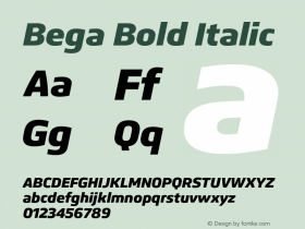 Bega Bold Italic Version 1.0图片样张