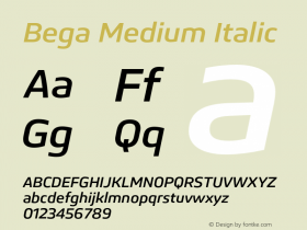 Bega Medium Italic Version 1.0图片样张