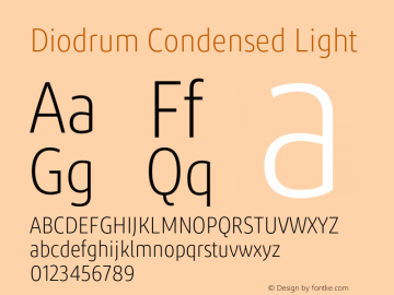 Diodrum Condensed Light Version 1.000;hotconv 1.0.109;makeotfexe 2.5.65596图片样张