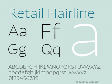 Retail-Hairline Version 1.000;PS 0.0;hotconv 16.6.54;makeotf.lib2.5.65590图片样张