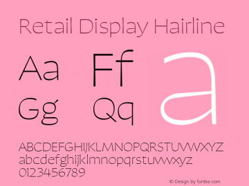 RetailDisplay-Hairline Version 1.000;PS 0.0;hotconv 16.6.54;makeotf.lib2.5.65590图片样张