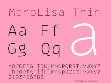 MonoLisa Thin Version 1.808 | web-otf图片样张