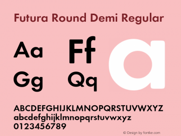 Futura Round Demi Version 1.00图片样张