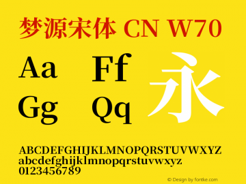 梦源宋体 CN W70 图片样张