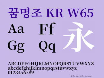 꿈명조 KR W65 图片样张