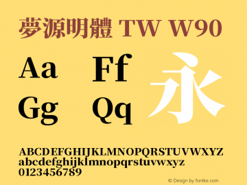 夢源明體 TW W90 图片样张