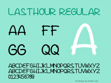 Lasthour Version 1.005;Fontself Maker 3.5.4图片样张