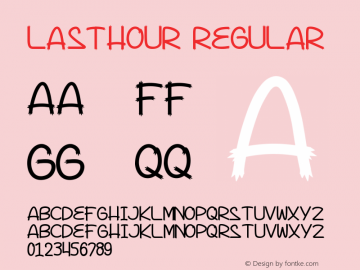Lasthour Version 1.005;Fontself Maker 3.5.4图片样张