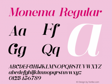 Monema Medium Italic Version 1.00图片样张