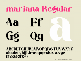 mariana Version 1.00;December 1, 2021;FontCreator 13.0.0.2680 64-bit图片样张