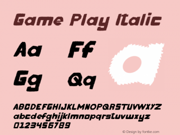 Game Play Italic Version 1.002;Fontself Maker 3.5.4图片样张