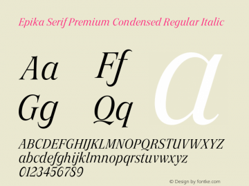 Epika Serif Condensed Premium Regular Italic Version 1.000 | FoM Fix图片样张