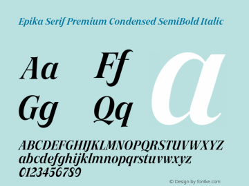 Epika Serif Condensed Premium SemiBold Italic Version 1.000 | FoM Fix图片样张