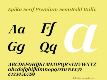 Epika Serif Premium SemiBold Italic Version 1.000 | FoM Fix图片样张