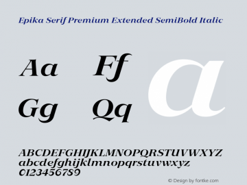 Epika Serif Extended Premium SemiBold Italic Version 1.000 | FoM Fix图片样张