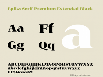 Epika Serif Extended Premium Black Version 1.000 | FoM Fix图片样张