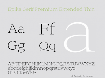 Epika Serif Extended Premium Thin Version 1.000 | FoM Fix图片样张