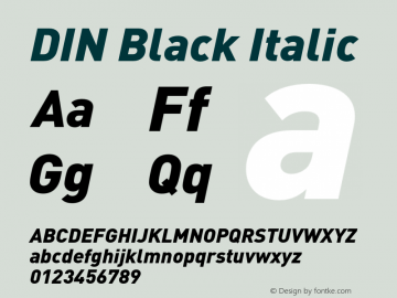 DIN Black Italic Version 8.00图片样张