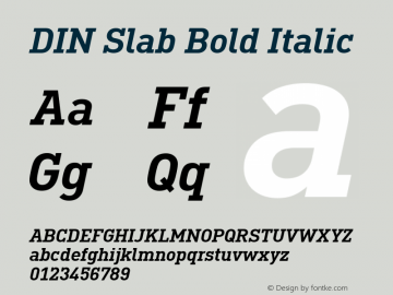 DIN Slab Bold Italic Version 1.00图片样张